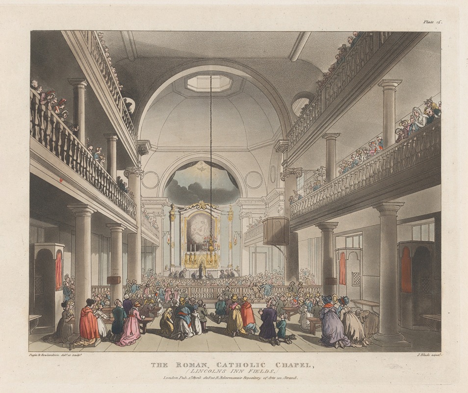 Thomas Rowlandson - The Roman Catholic Chapel, Lincoln’s Inn Fields.