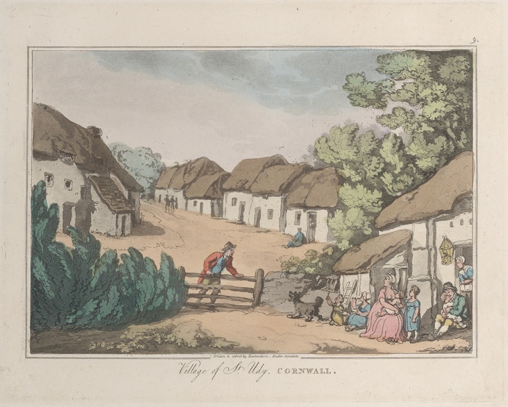 Thomas Rowlandson - Village of St. Udy, Cornwall