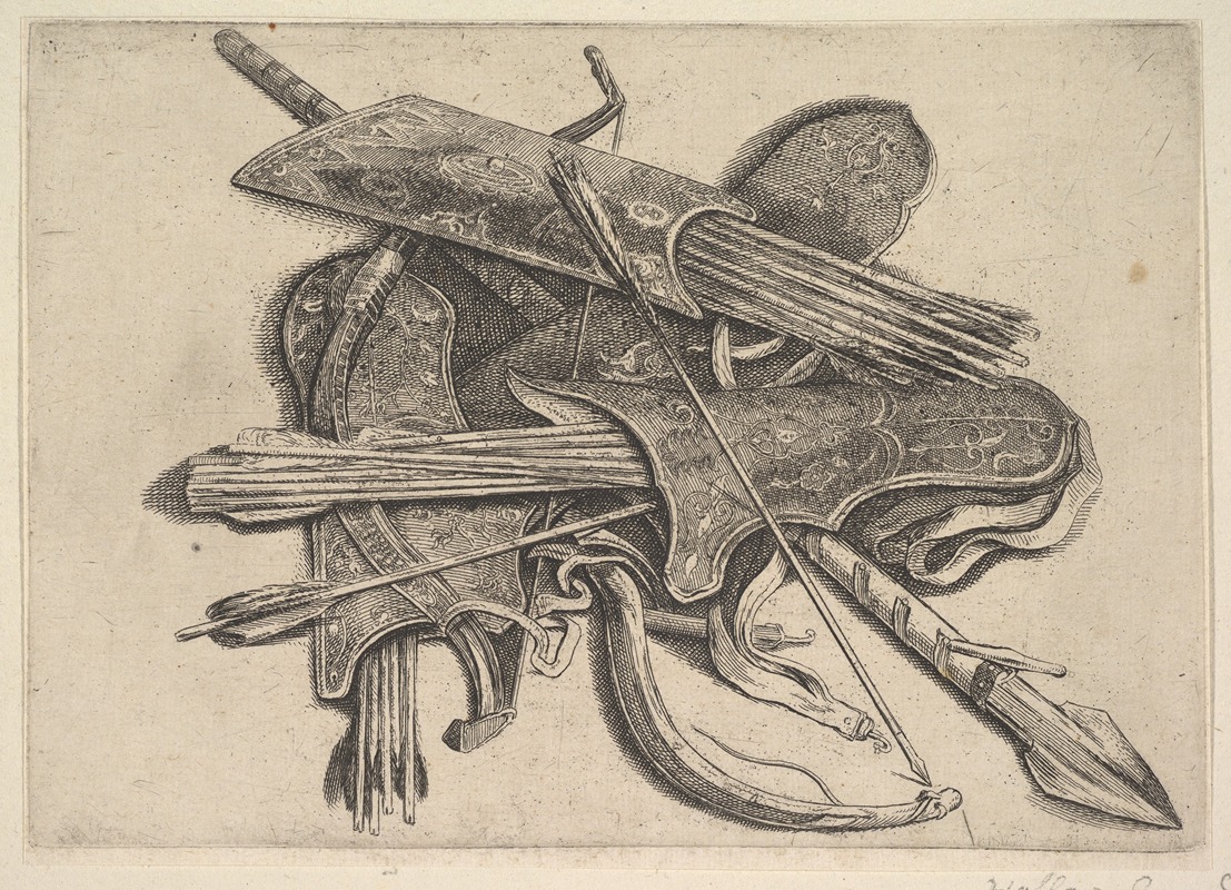 Wenceslaus Hollar - Bows, quivers and a spear