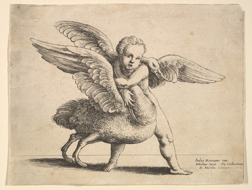 Wenceslaus Hollar - Cupid and the swan