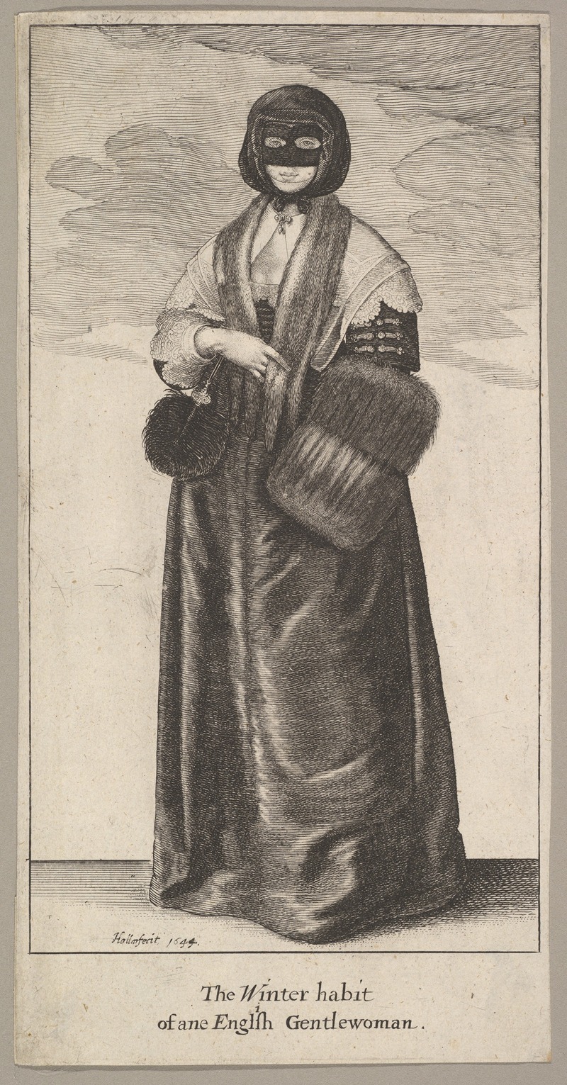 Wenceslaus Hollar - English Lady in Winter Costume (The Winter habit of an English Gentlewoman)