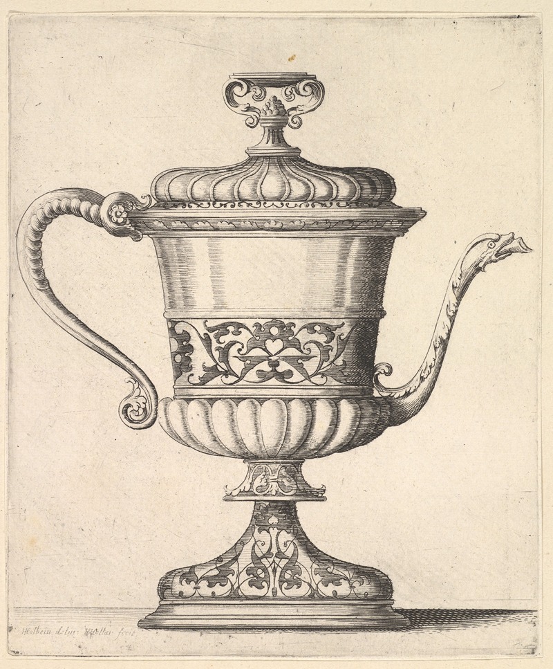 Wenceslaus Hollar - Jug with lid, engraved with arabesque pattern