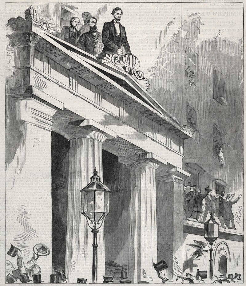 Winslow Homer - Abraham Lincoln, The President Elect, addressing the People from the Astor House Balcony, February 9, 1861