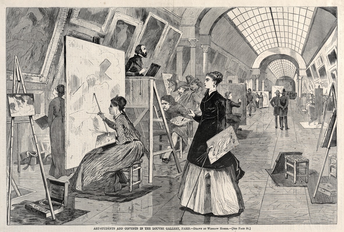 Winslow Homer - Art Students and Copyists in the Louvre Gallery, Paris