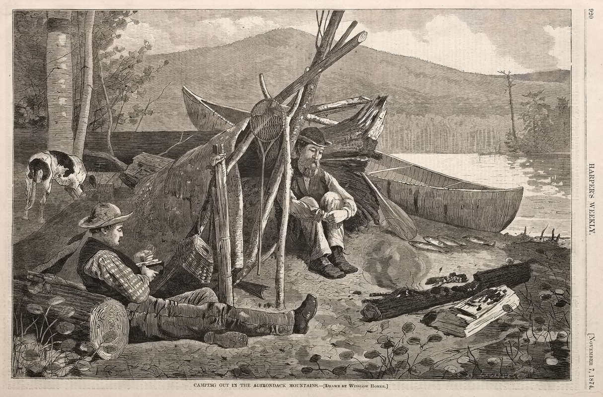 Winslow Homer - Camping Out in the Adirondack Mountains