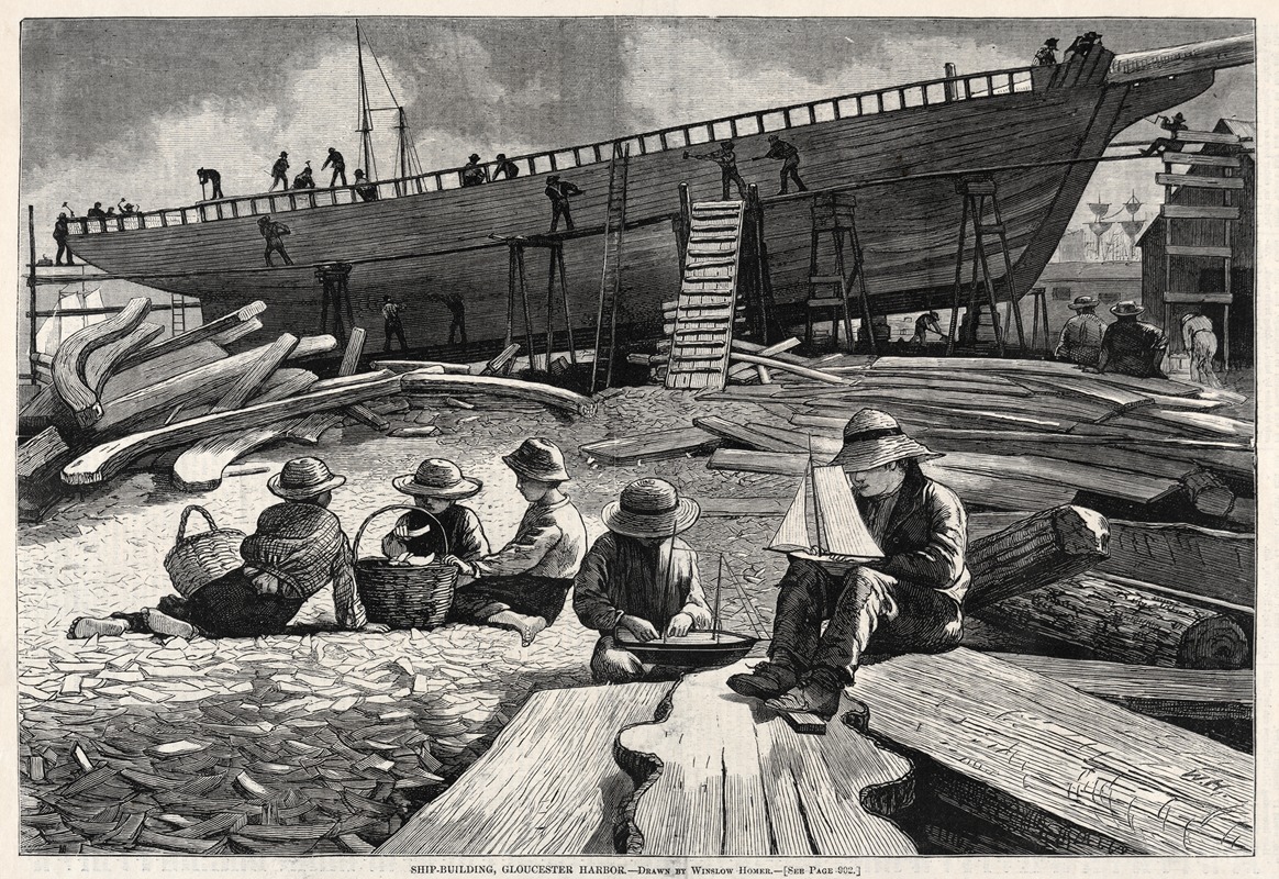 Winslow Homer - Ship-Building, Gloucester Harbor