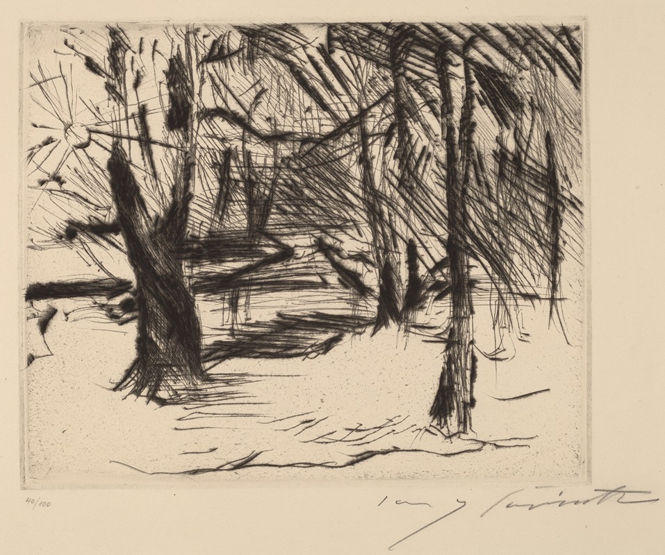 Lovis Corinth - Trees with the Sun (Winter in the Tiergarten)