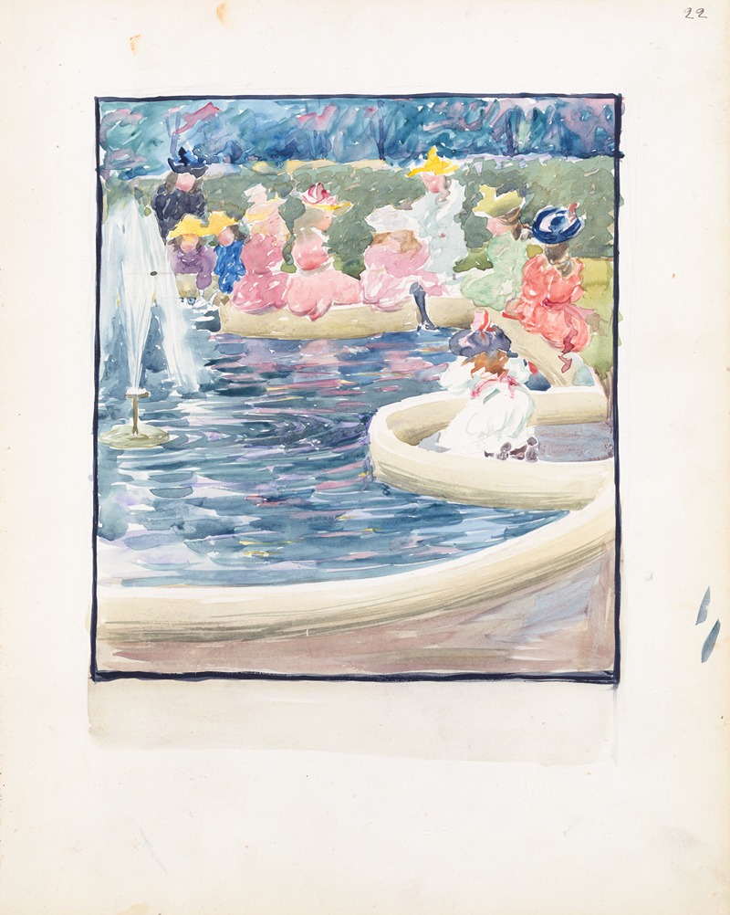 Maurice Prendergast - A fountain in the Public Garden