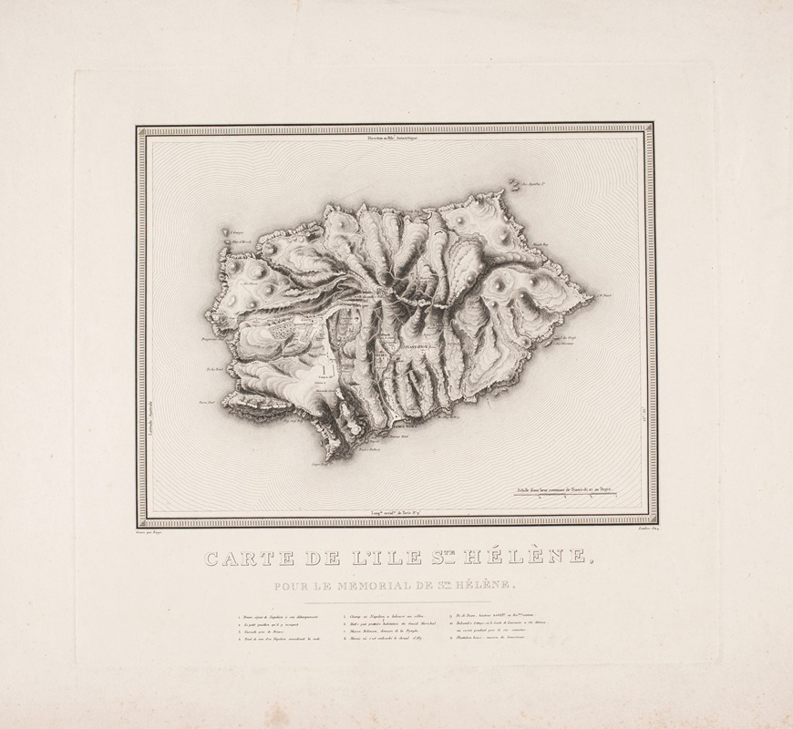 Oluf Olufsen Bagge - Carte de L’ïle Sainte-Hélène