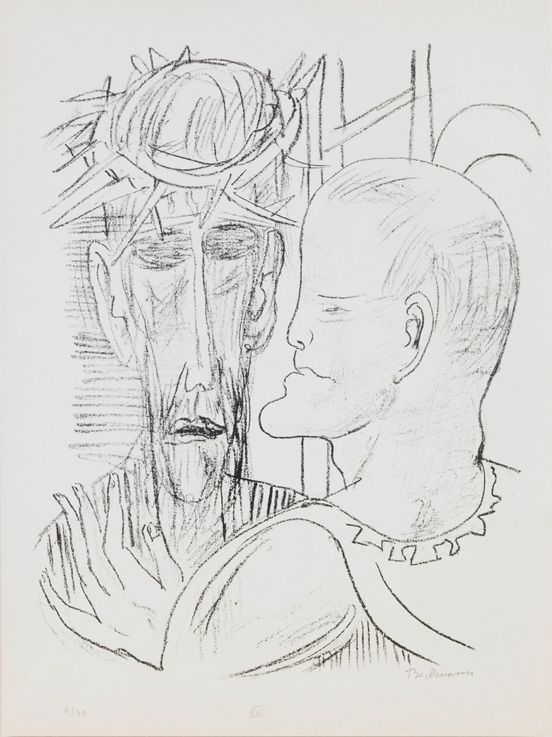 Max Beckmann - Christ and Pilate, plate 15 from the portfolio ‘Day and Dream’