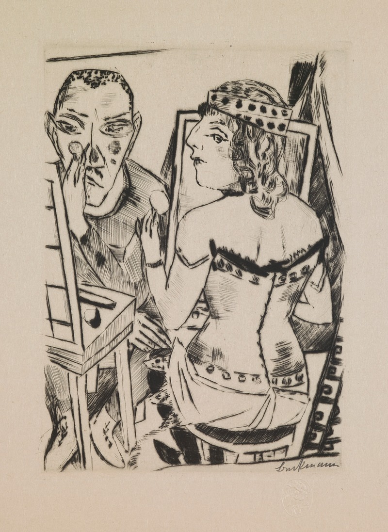 Max Beckmann - Dressing Room, plate 2 from the portfolio ‘Annual Fair’