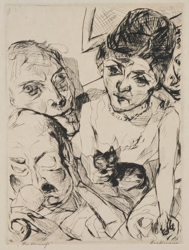 Max Beckmann - Evening (Self-Portrait with the Battenbergs), plate 10 from the portfolio ‘Faces’