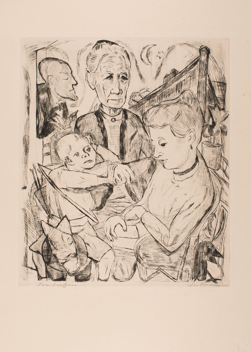 Max Beckmann - Family Scene (Beckmann Family), plate 2 from the portfolio ‘Faces’