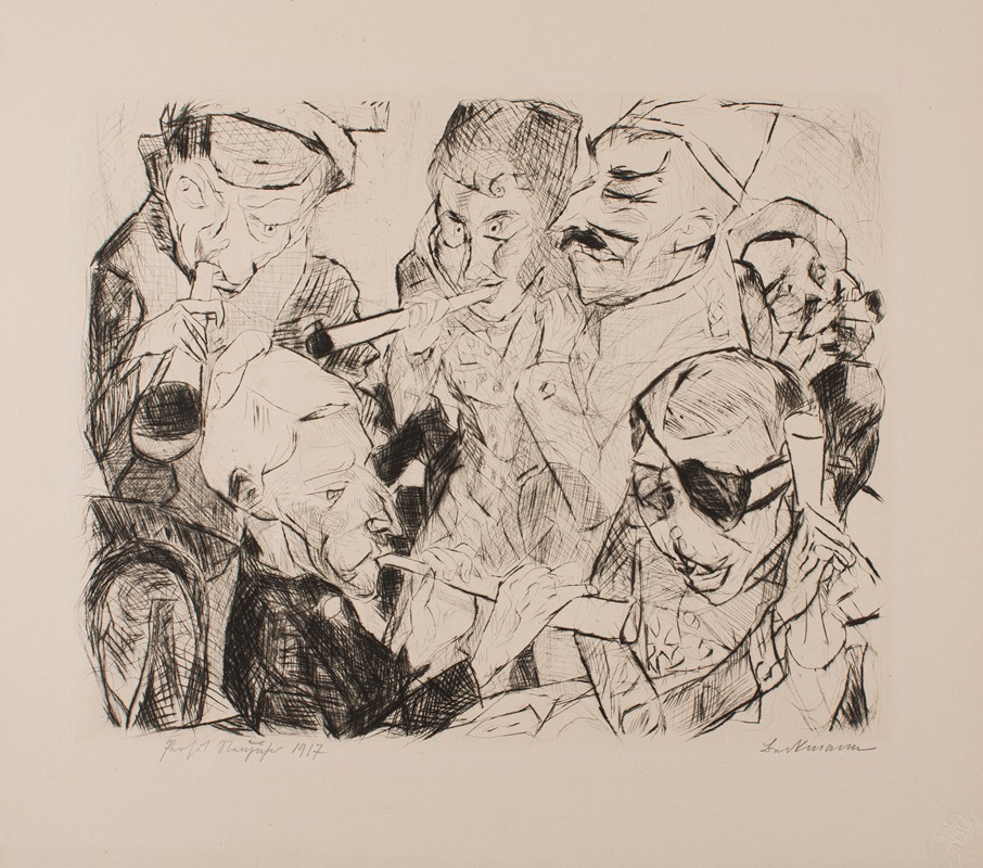 Max Beckmann - Happy New Year 1917, plate 17 from the portfolio ‘Faces’