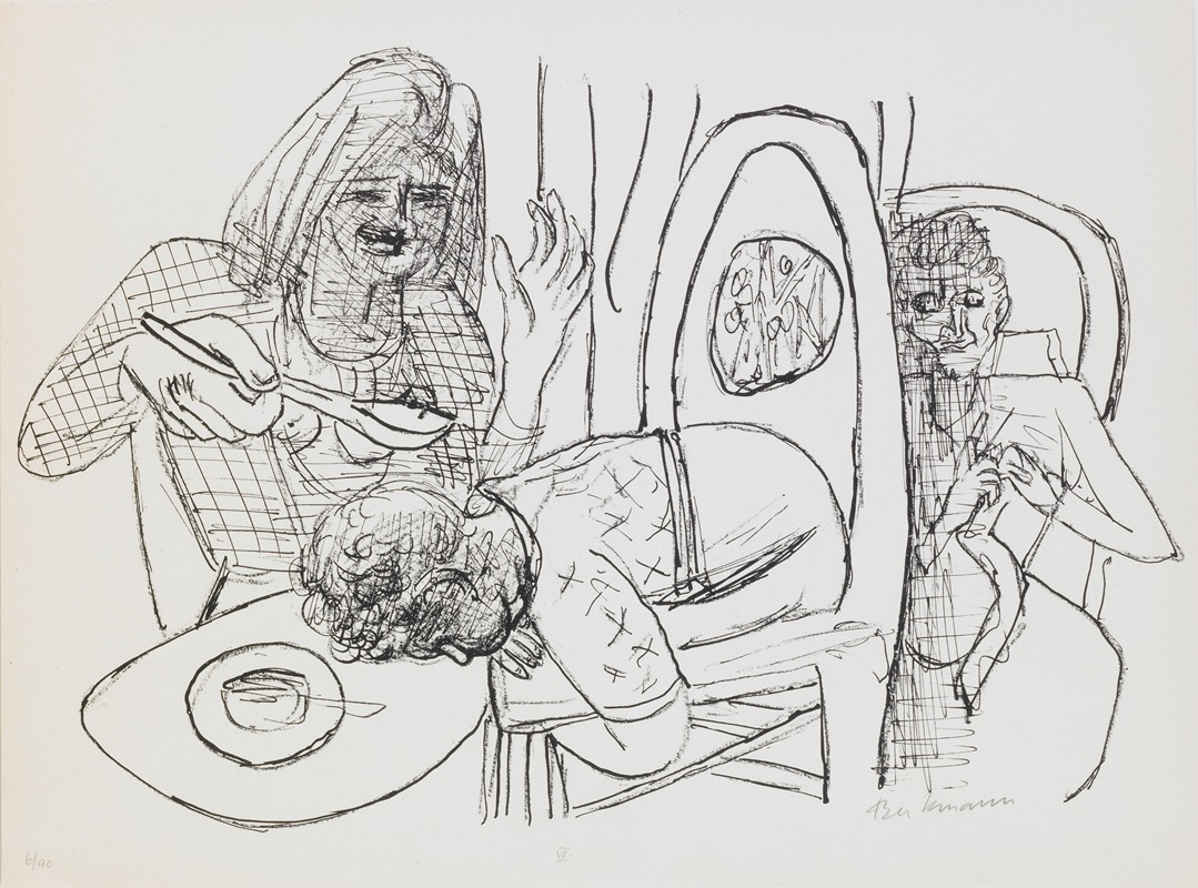 Max Beckmann - I don’t want to eat my Soup, plate 6 from the portfolio ‘Day and Dream’