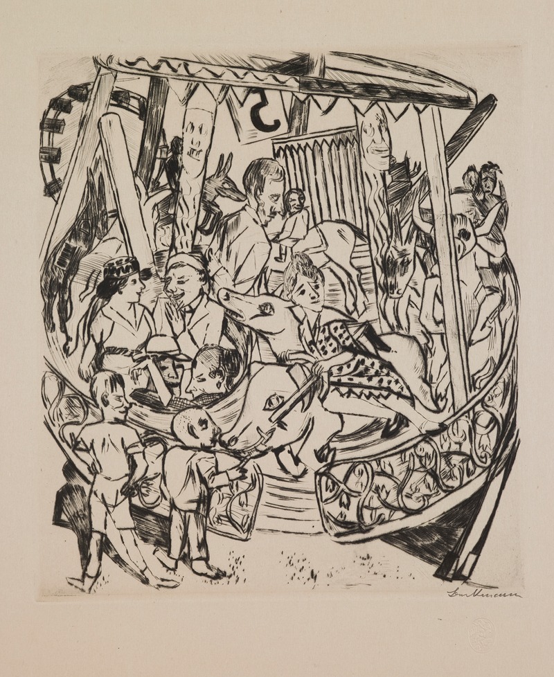 Max Beckmann - Merry-Go-Round, plate 7 from the portfolio ‘Annual Fair’