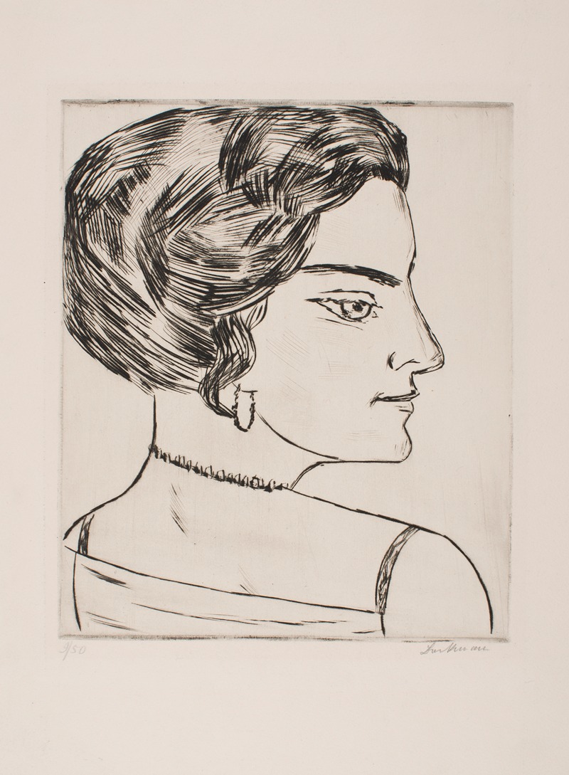 Max Beckmann - Naila in Profile (Portrait of ‘Frau H. M.’)