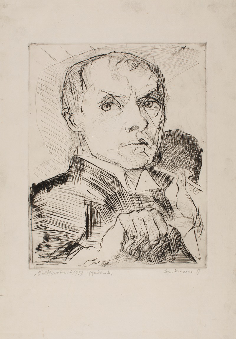 Max Beckmann - Self-Portrait with Stylus, plate 19 from ‘Faces’