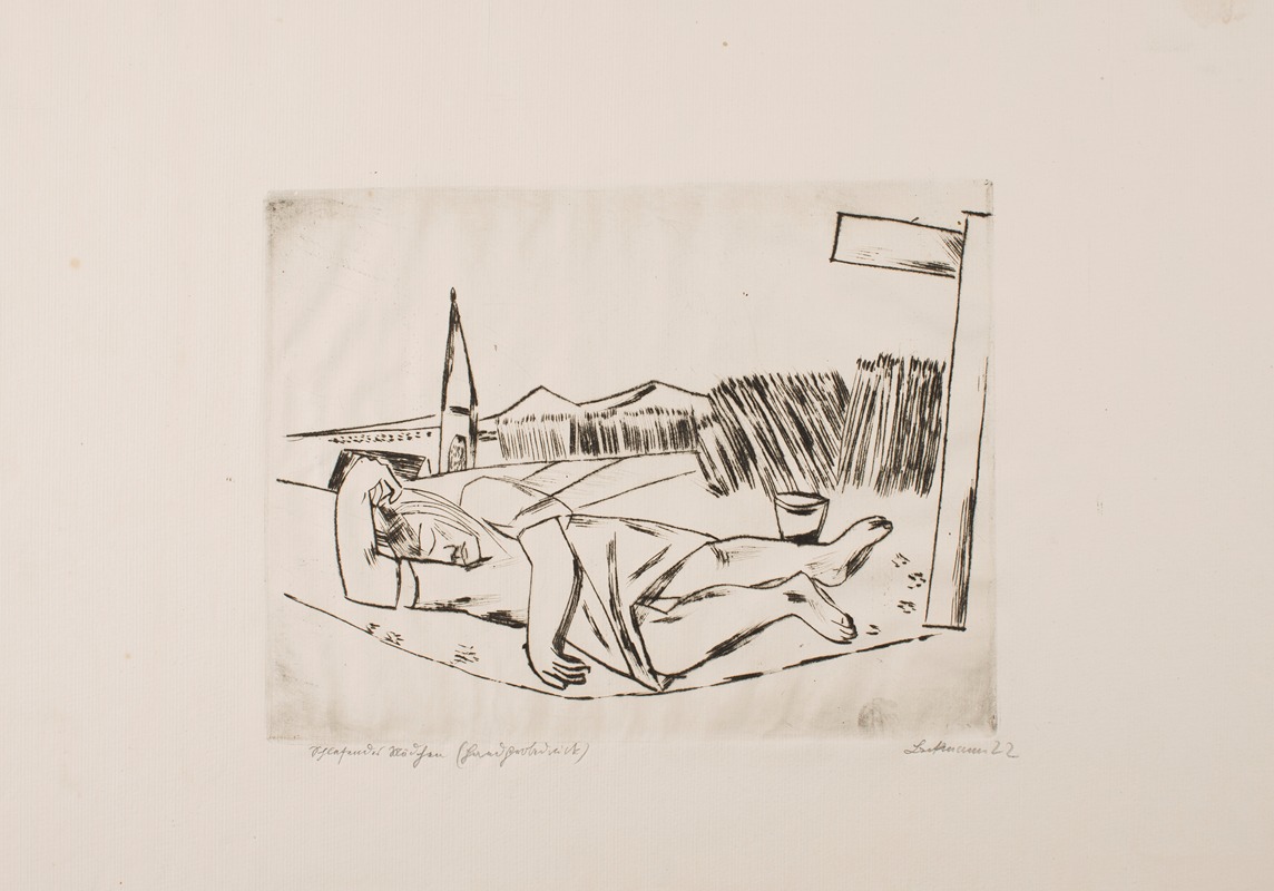 Max Beckmann - Sleeping Girl in Grain Field