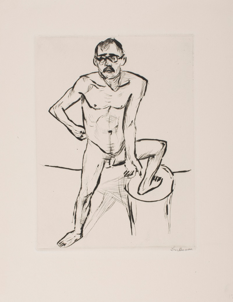 Max Beckmann - Standing Male Nude with Glasses