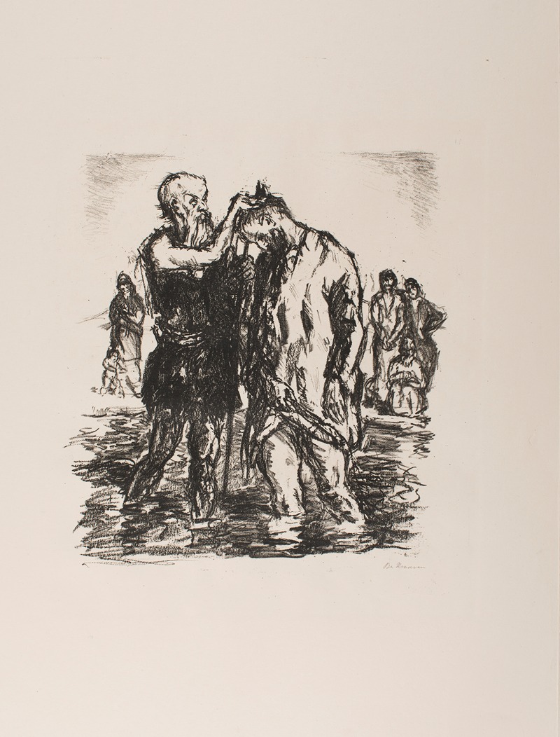 Max Beckmann - The Baptism of Christ, plate 2 from the portfolio ‘Six Lithographs to the New Testament’