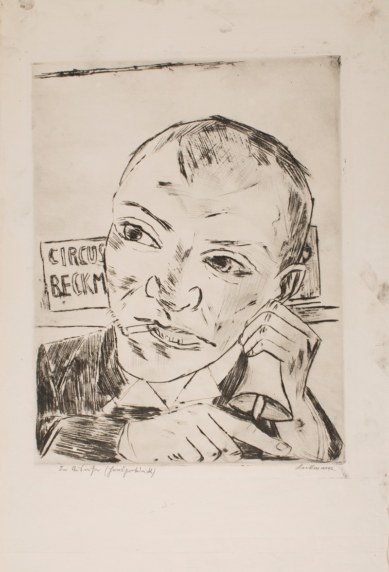 Max Beckmann - The Barker (Self-Portrait), plate 1 from the portfolio ‘The Annual Fair’