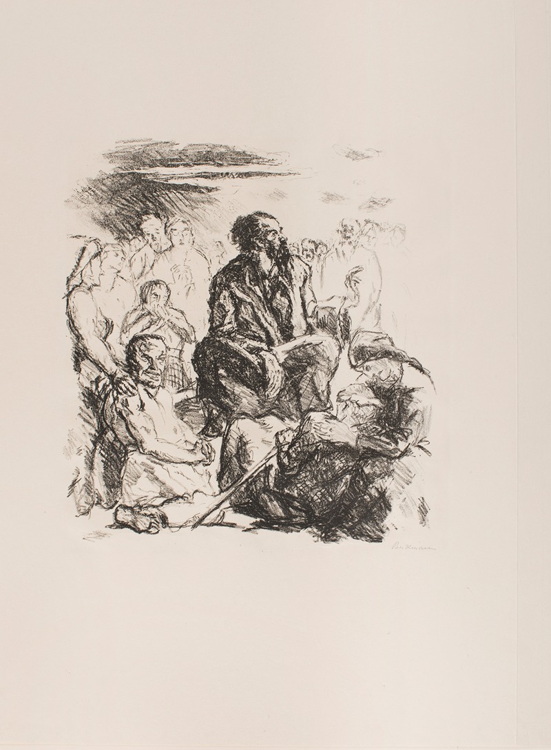 Max Beckmann - The Sermon on the Mount, plate 4 from the portfolio ‘Six Lithographs to the New Testament’