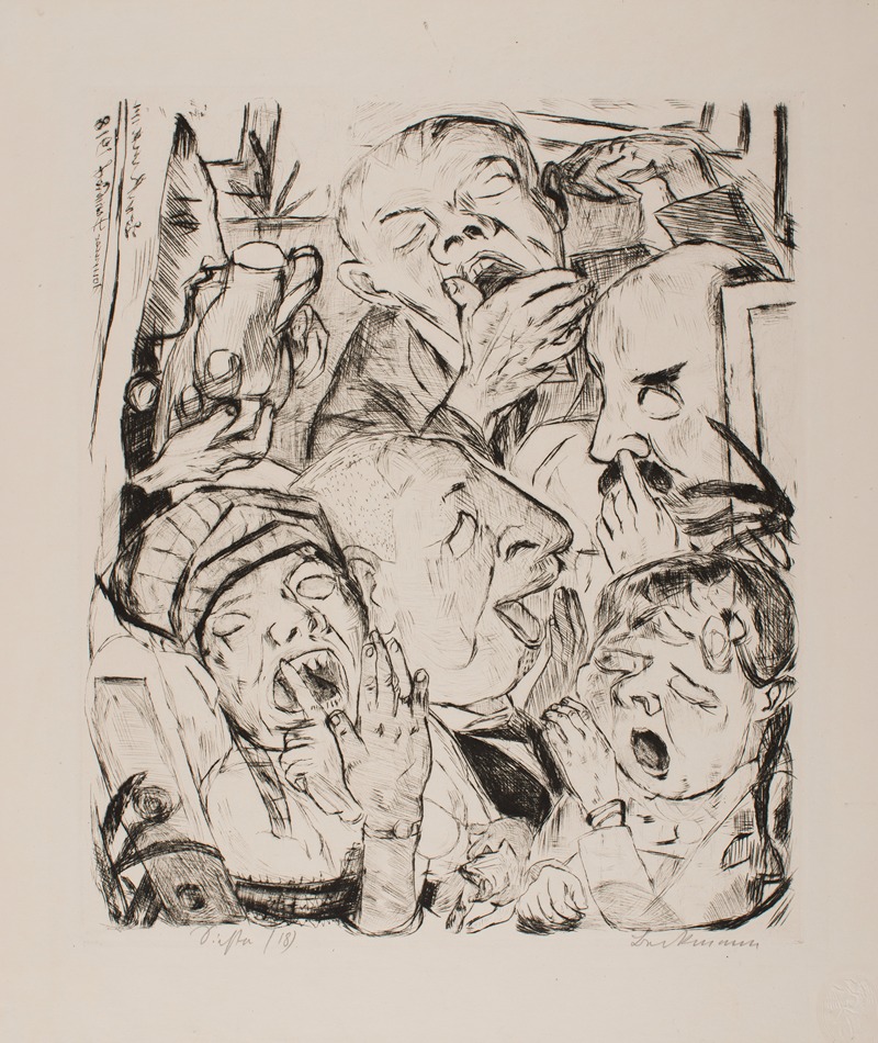 Max Beckmann - The Yawners, plate 7 from the portfolio ‘Faces’