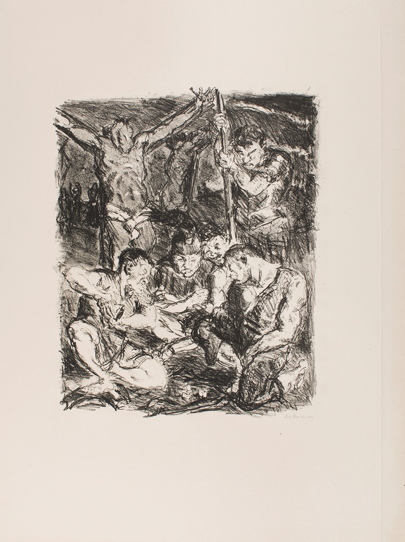 Max Beckmann - Throwing Dice before the Cross, plate 6 from the portfolio ‘Six Lithographs to the New Testament’