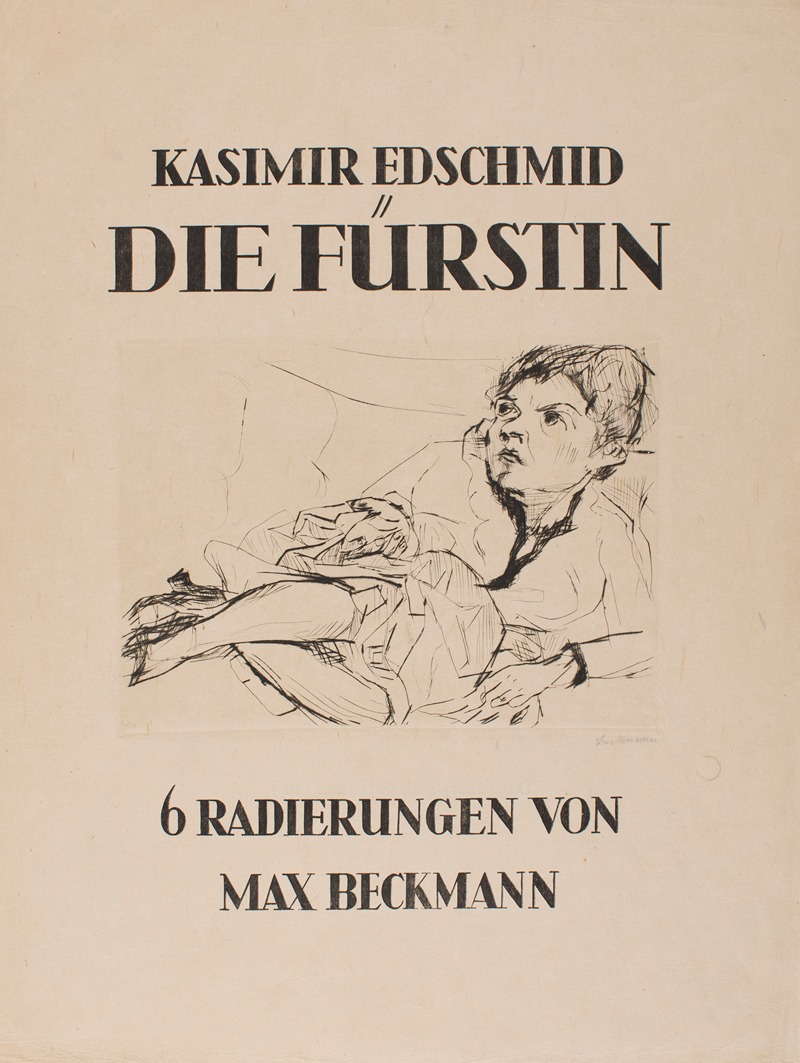 Max Beckmann - Woman on a Sofa (Friedel Battenberg), title sheet from the suite ‘The Duchess’