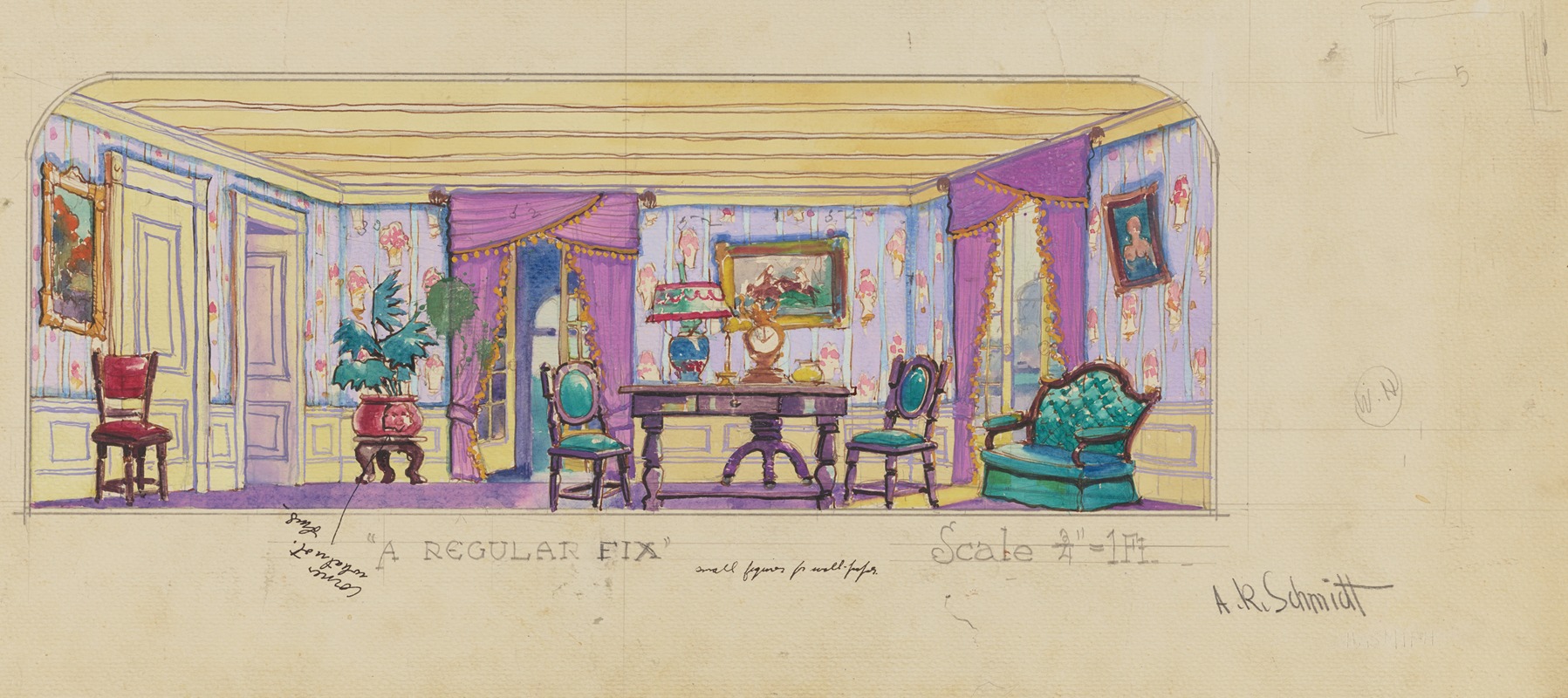 A.R. Schmidt - A Regular Fix: Sketch no. 1 (Domestic Interior)