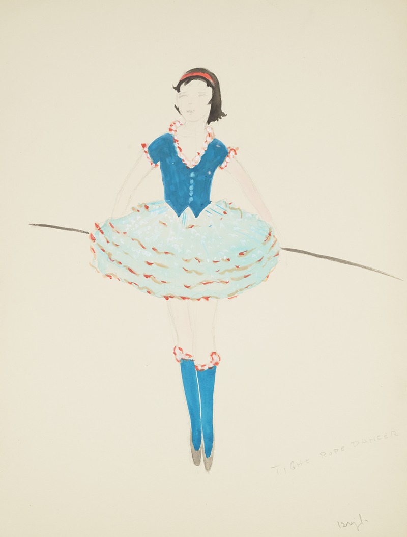 Anonymous - Runaway Clown: Tight Rope Dancer. Blue bodice, teal tutu, blue stockings, red headband