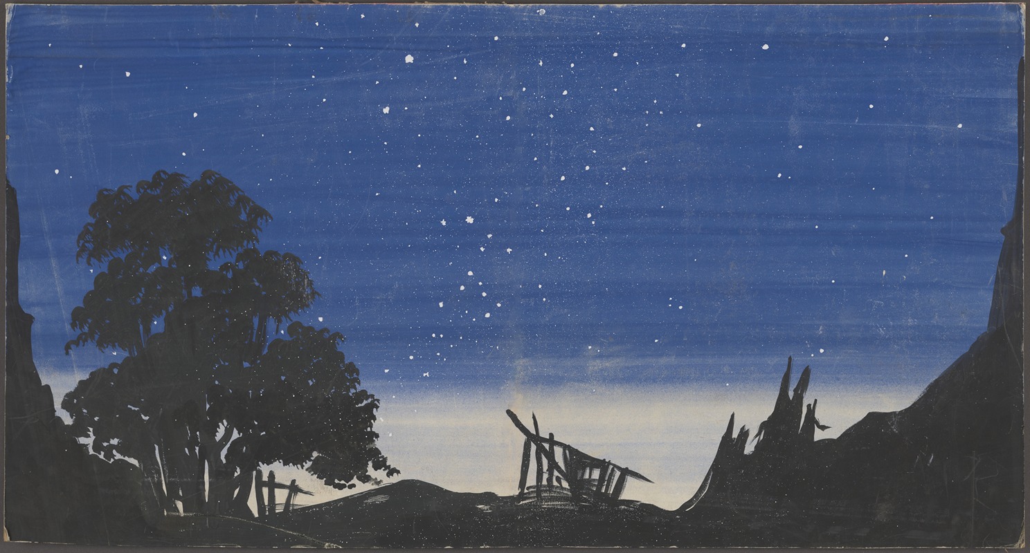 Anonymous - Starry Evening Pastoral Scene