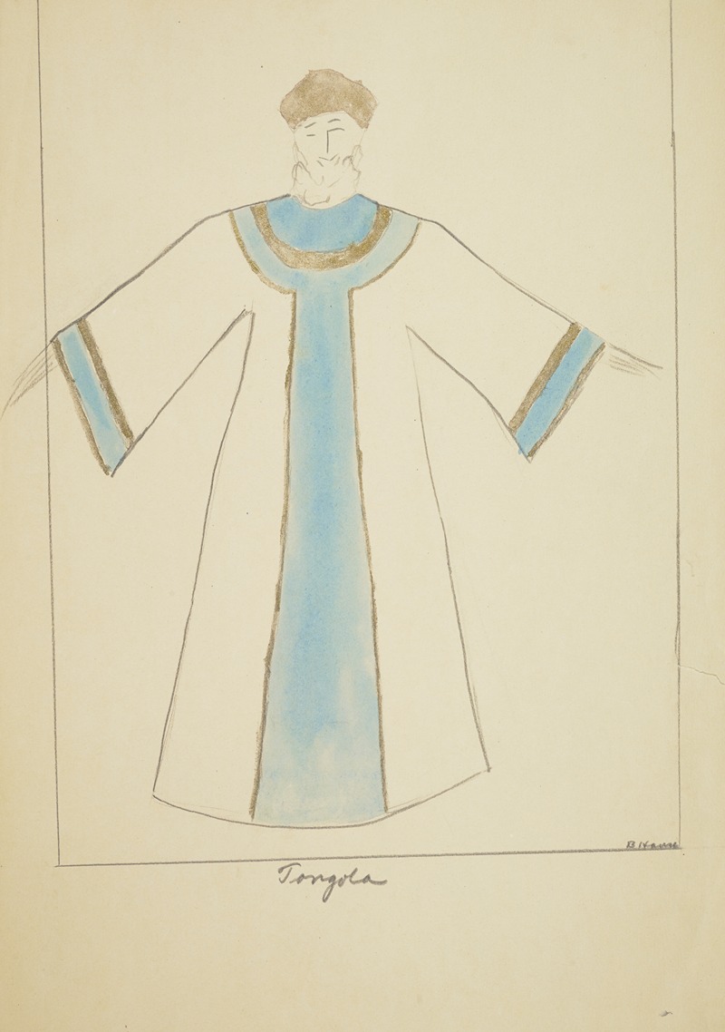 B. House - Run Little Chillun: Tongola. White robe with blue and gold stripes