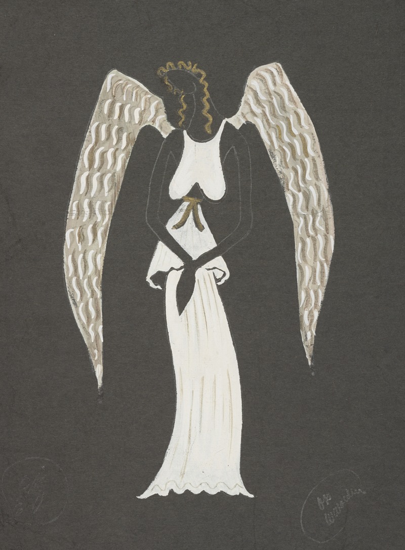 Barry Farnol - No More Peace: White halter top with white double layer skirt, and angel wings