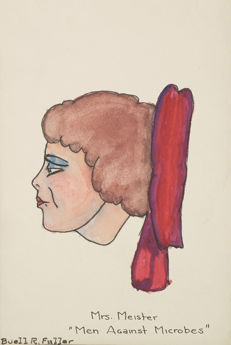 Buell Fuller - Men Against Microbes(Marionettes): Mrs. Meister head with red lips, blue eyelids and brown hair