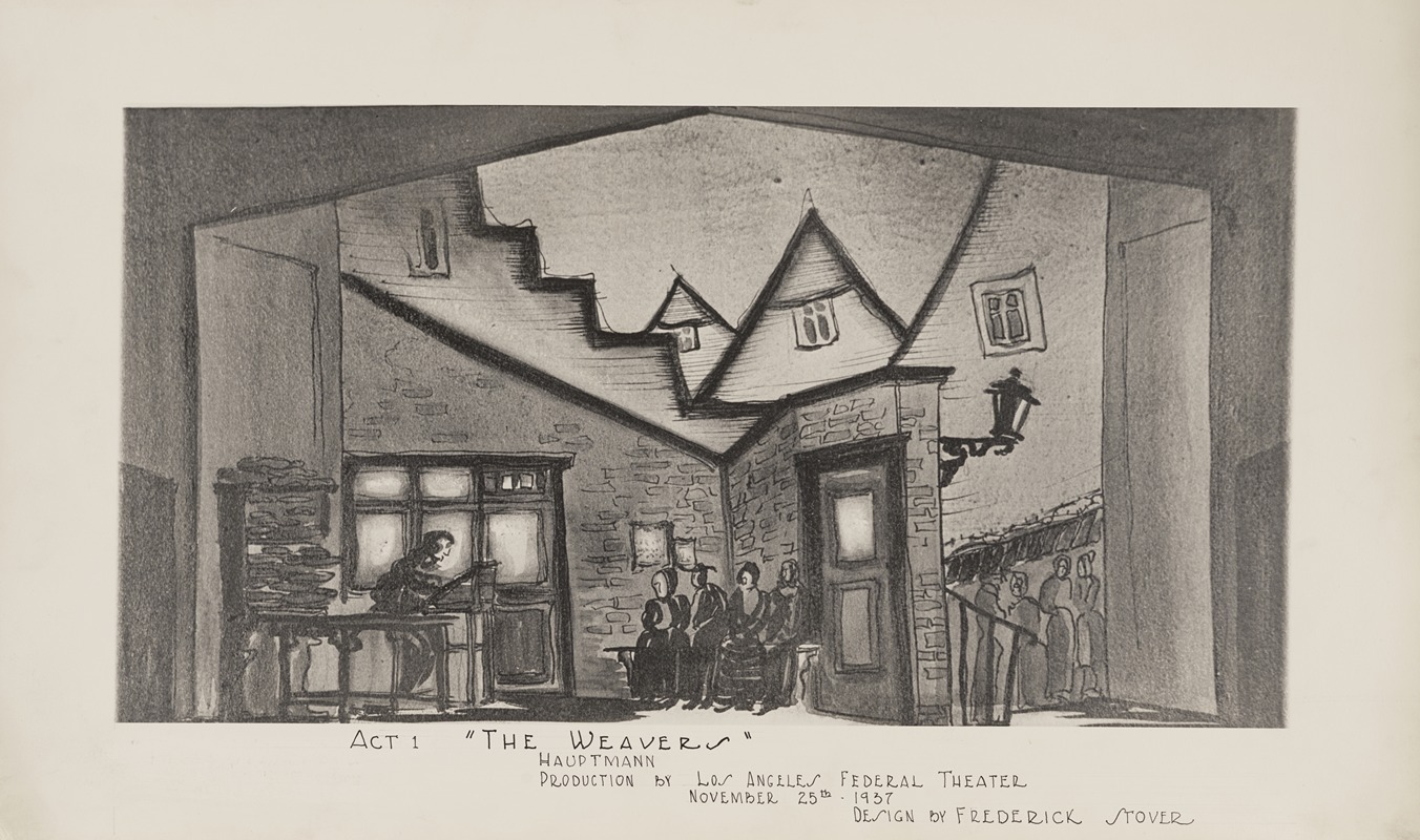 Frederick Stover - The Weavers: Act 1 (Shop Interior against City Rooftops)