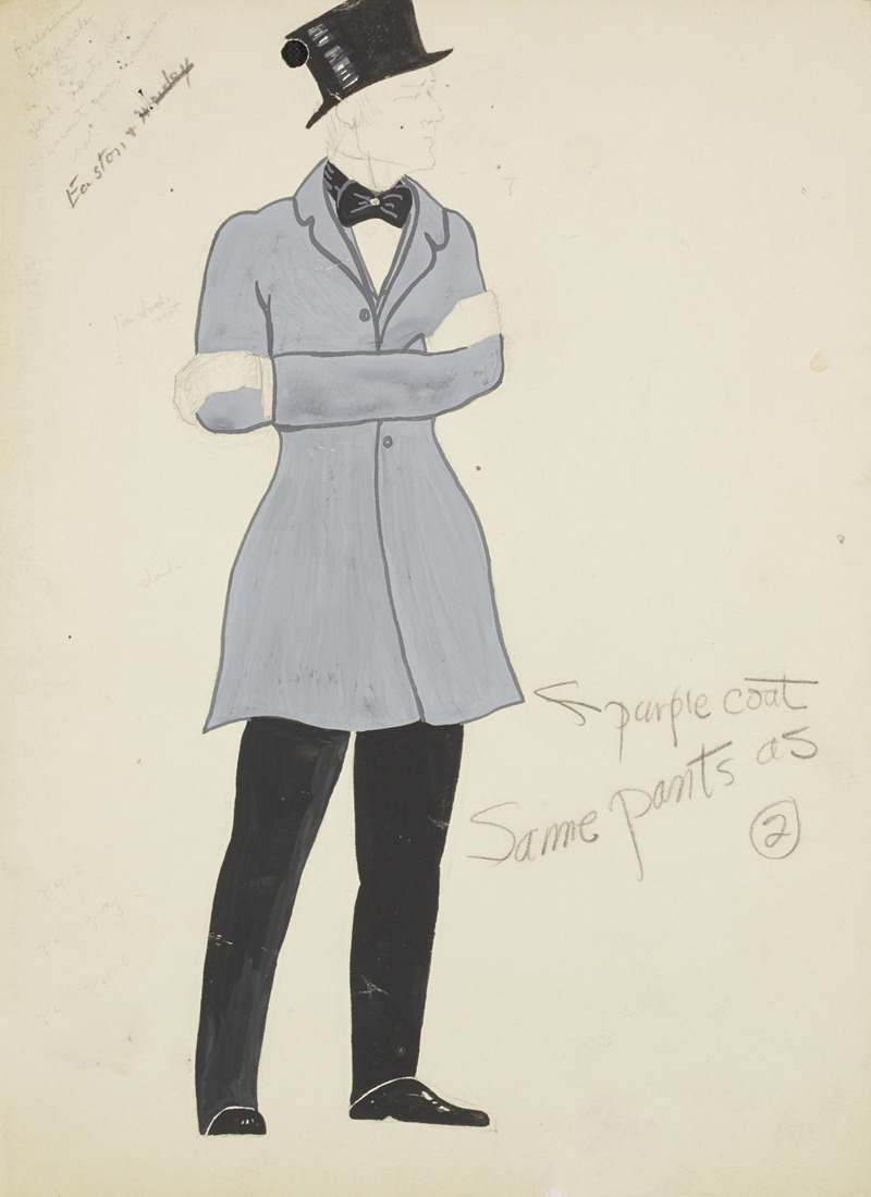 Lucie Gilligan - New York Fireman: Purple coat, black trousers, black bowtie and black top hat