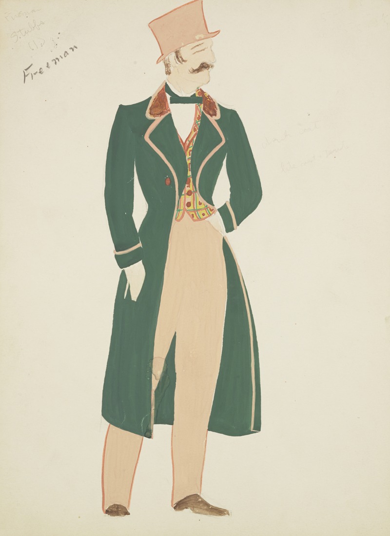 Lucie Gilligan - New York Fireman: Long green coat, yellow plaid waistcoat, tan trousers