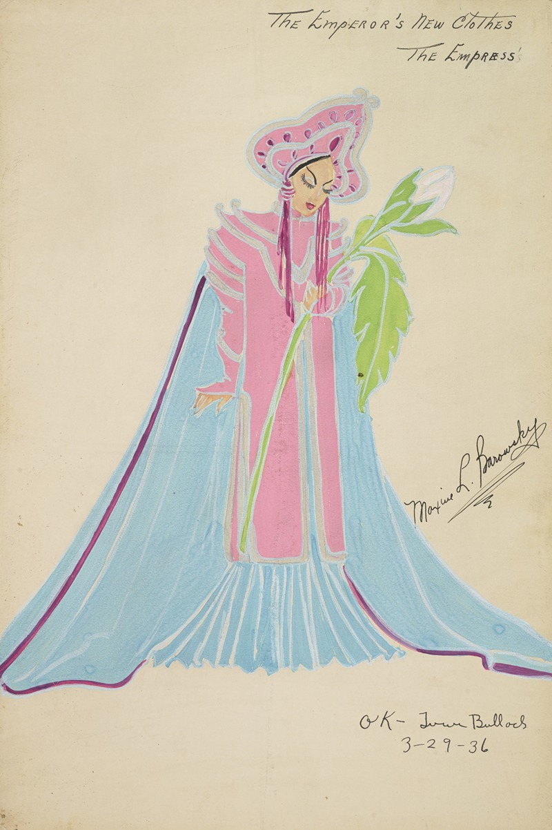 Maxine Borowsky - Emperor’s New Clothes: The Empress blue gown and cape with pink coat