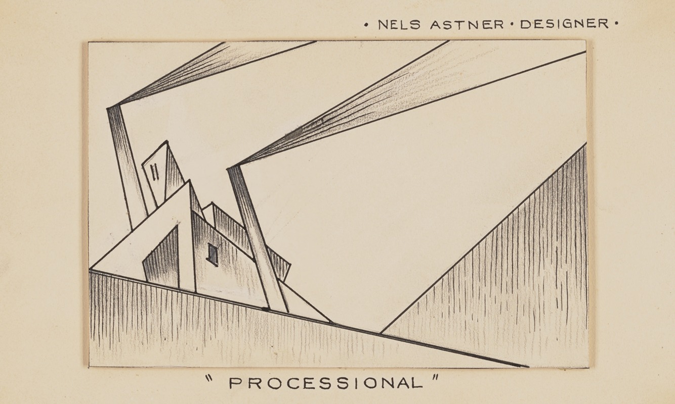 Nels Astner - Processional: Sketch no. 3 (Factories and Smokestacks, Distorted:Cubist)