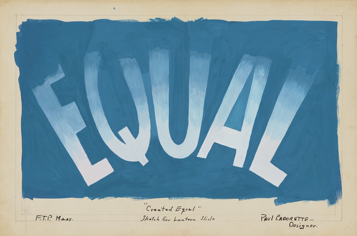 Paul Cadorette - Created Equal: Sketch no. 14, Sketch for Lantern Slide