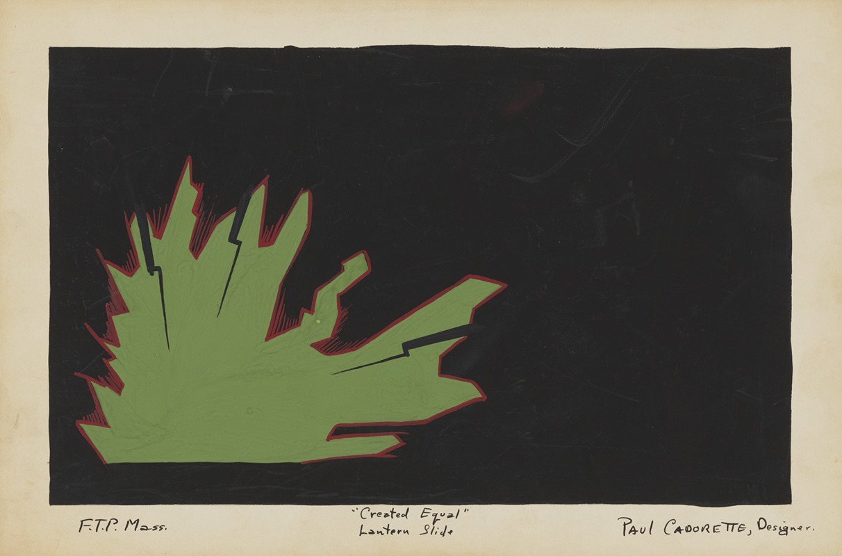 Paul Cadorette - Created Equal: Sketch no. 16, Lantern Slide (Green Shape)