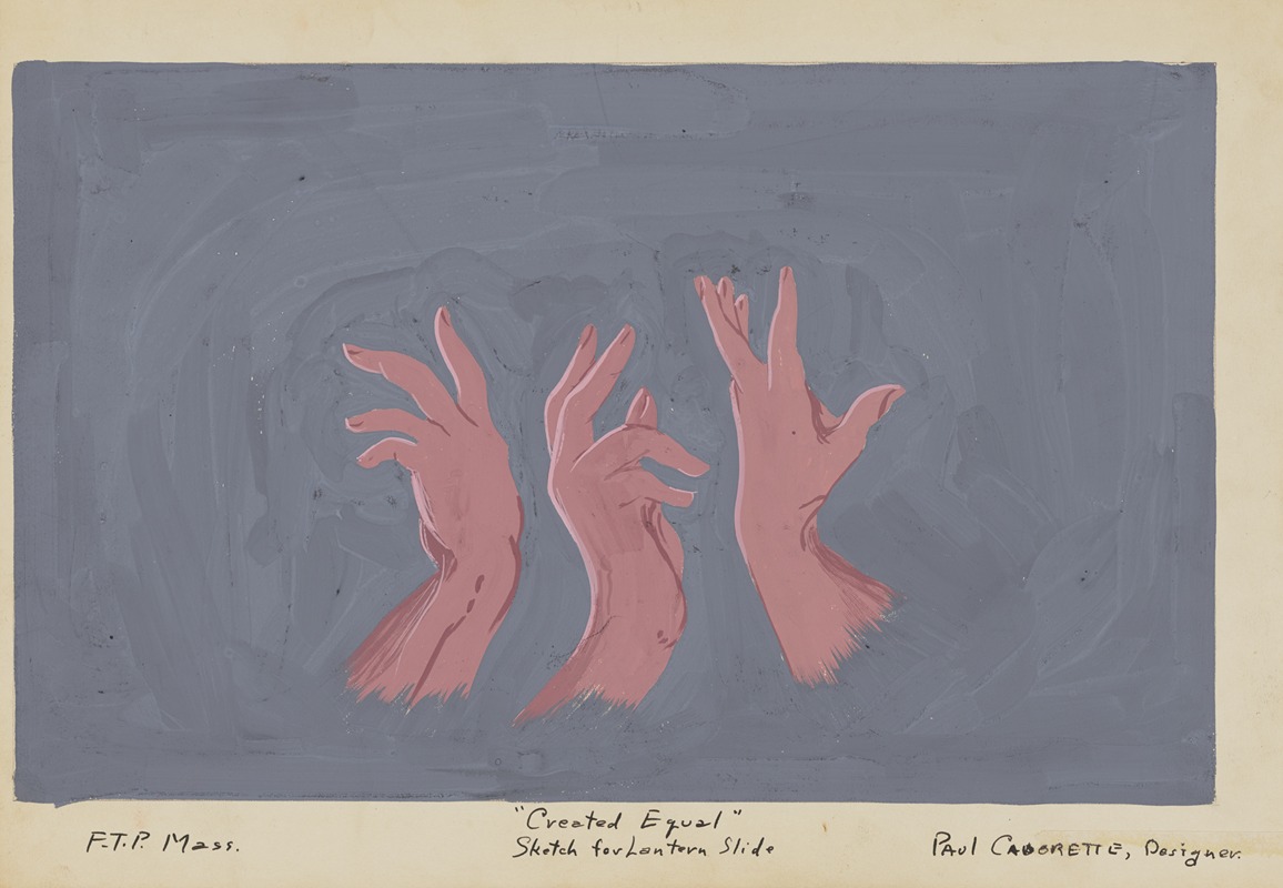 Paul Cadorette - Created Equal: Sketch no. 23, Sketch for Lantern Slide (Hand Studies)