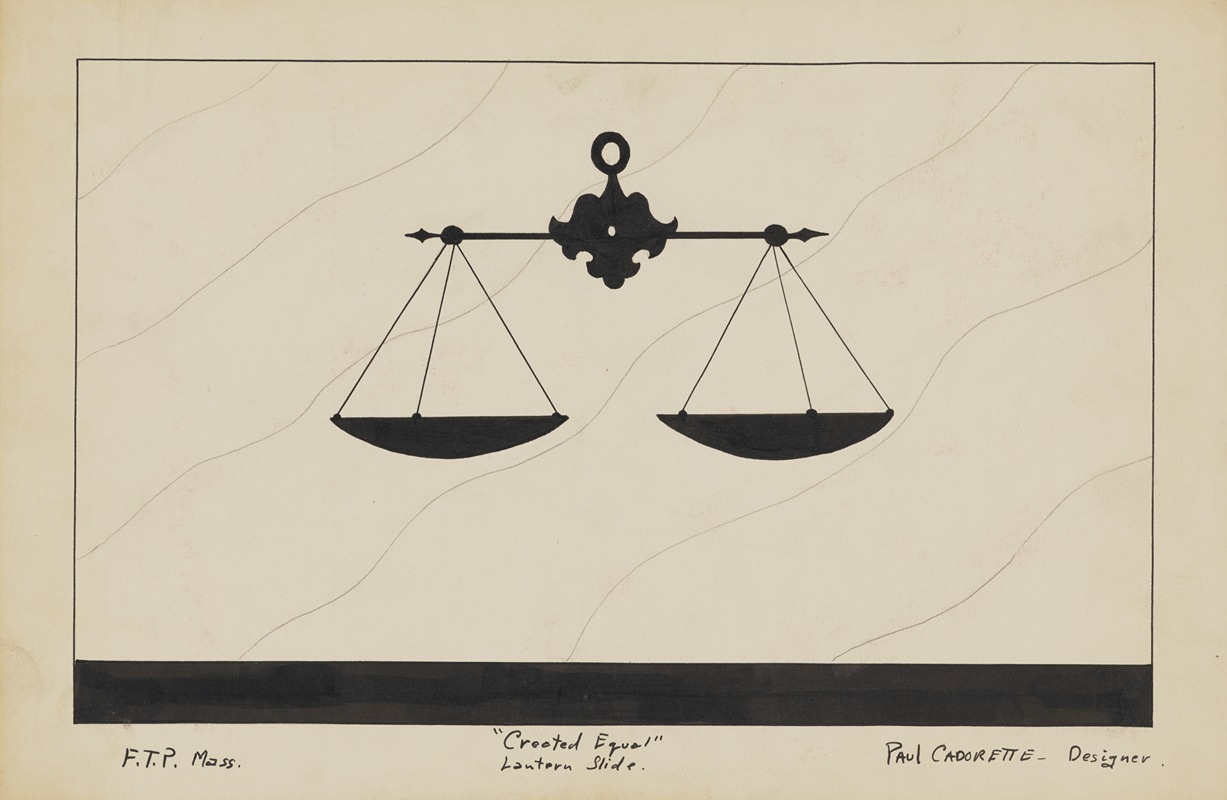 Paul Cadorette - Created Equal: Sketch no. 3, Lantern Slide (B+W)