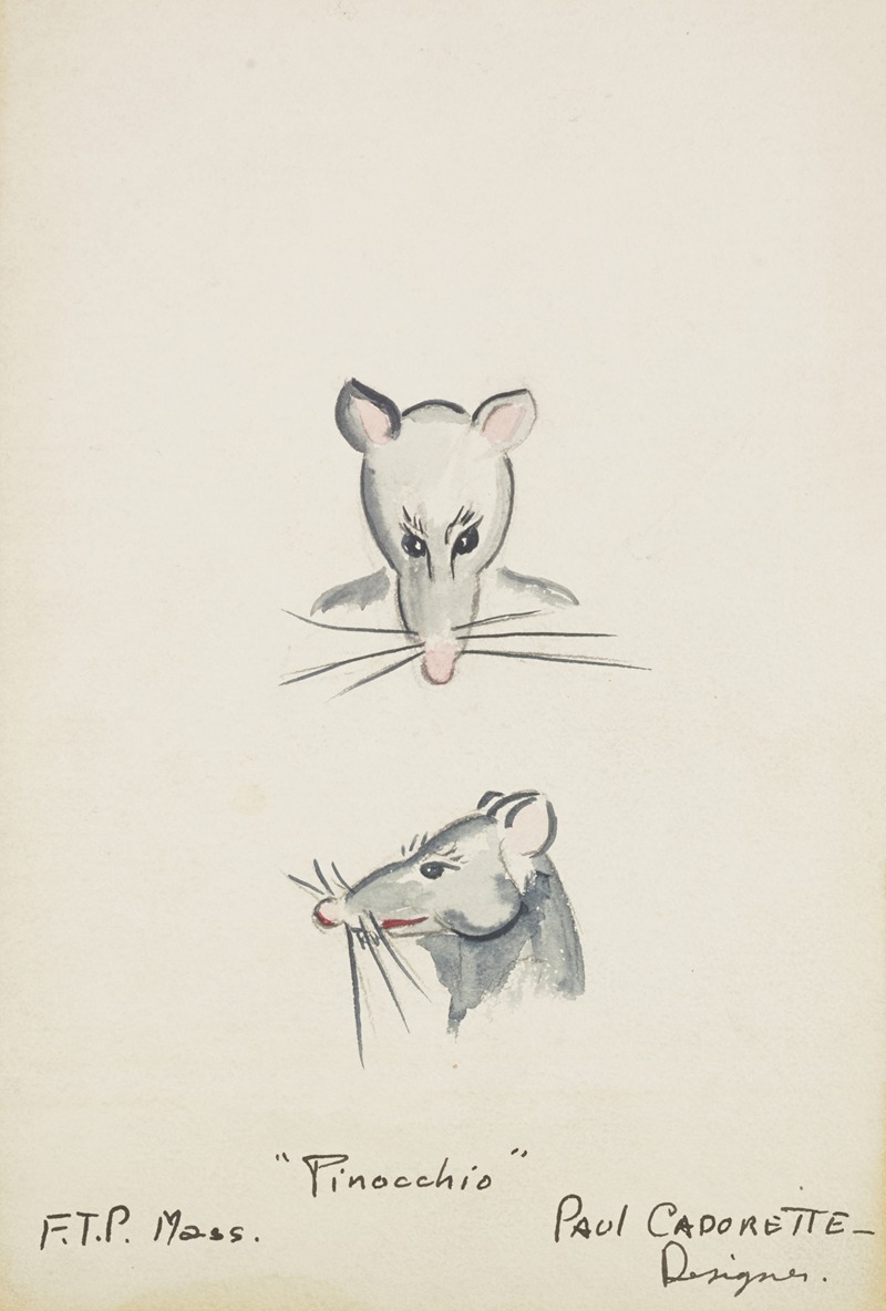 Paul Cadorette - Pinocchio: Mouse Head. Grey mouse head