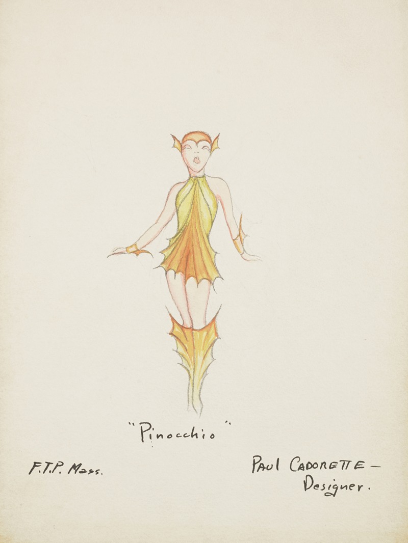 Paul Cadorette - Pinocchio: Orange cap, orange and yellow fin dress