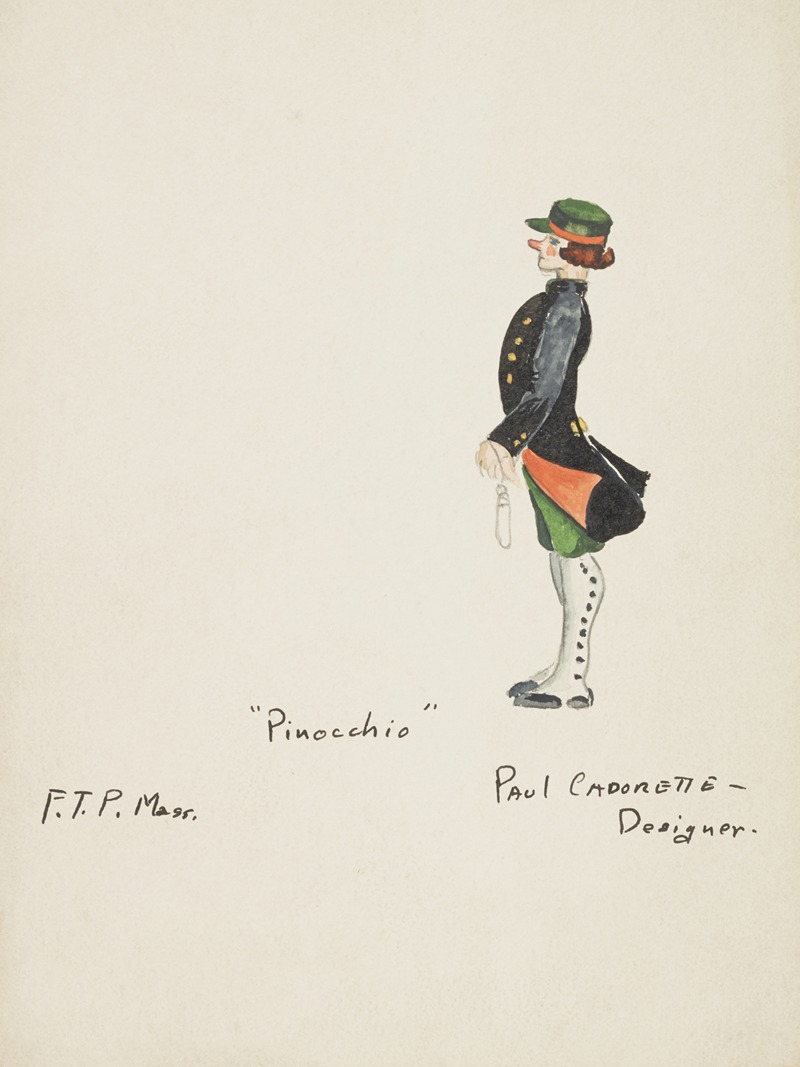 Paul Cadorette - Pinocchio: Police Man. Black coat with orange lining and gold buttons