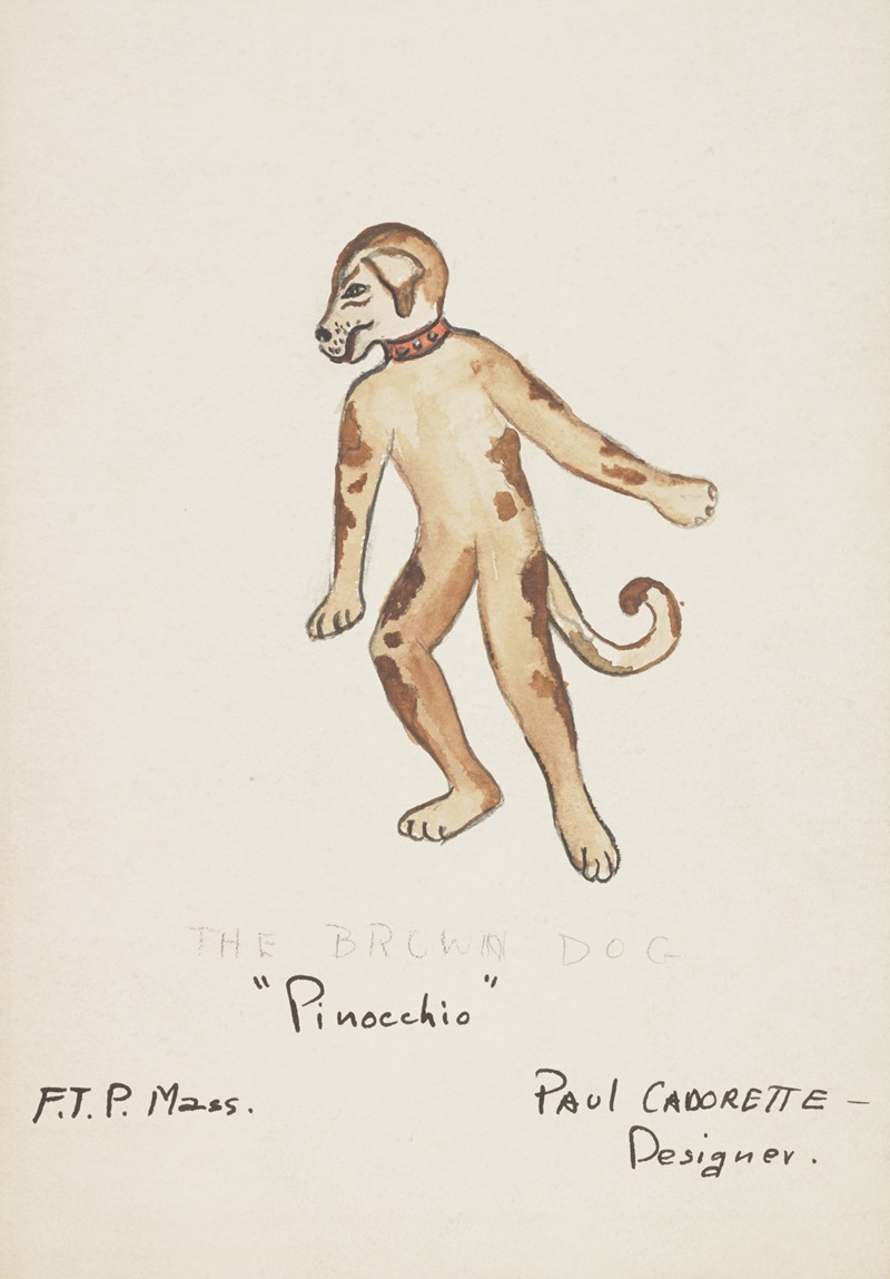 Paul Cadorette - Pinocchio: The Brown Dog. Brown dog suit with red collar