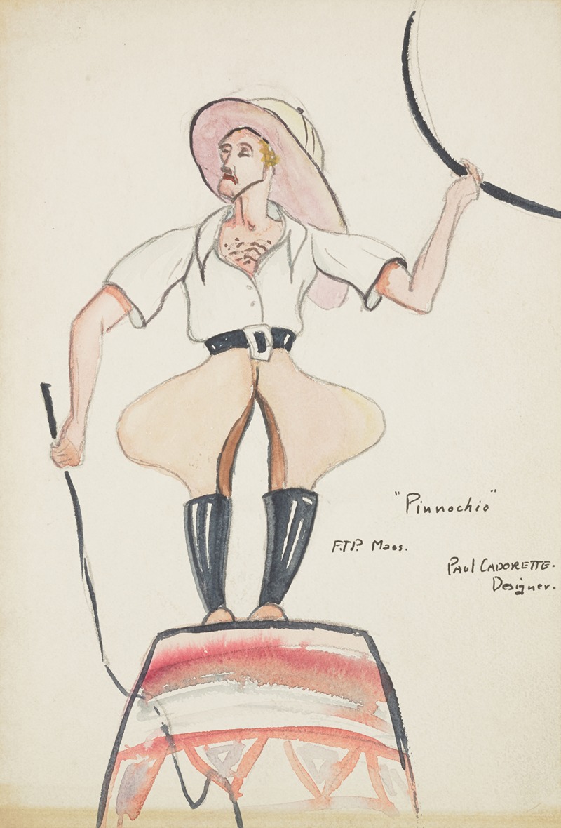 Paul Cadorette - Pinocchio: White shirt, tan trousers, whip, and tan hat